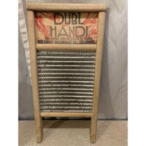 Washboard Vintage Home Decor Dubl Handi-Columbus Ohio Wash Board 18" X 8 1/2"